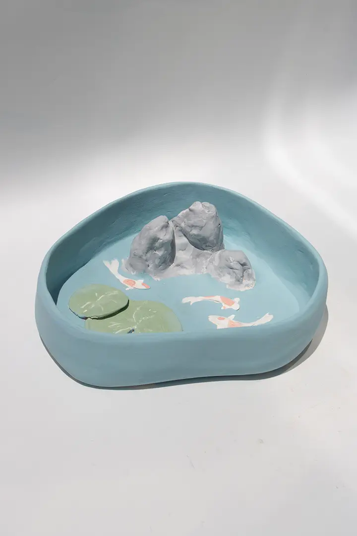 Summer of Art Ceramics Exhibition 2024 - tray in shape of a pond