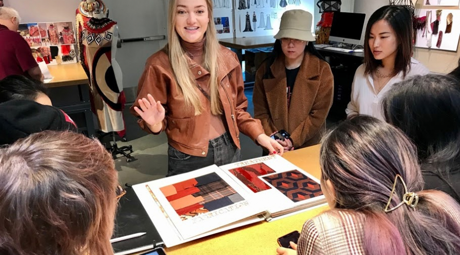 students learning about fashion and texture