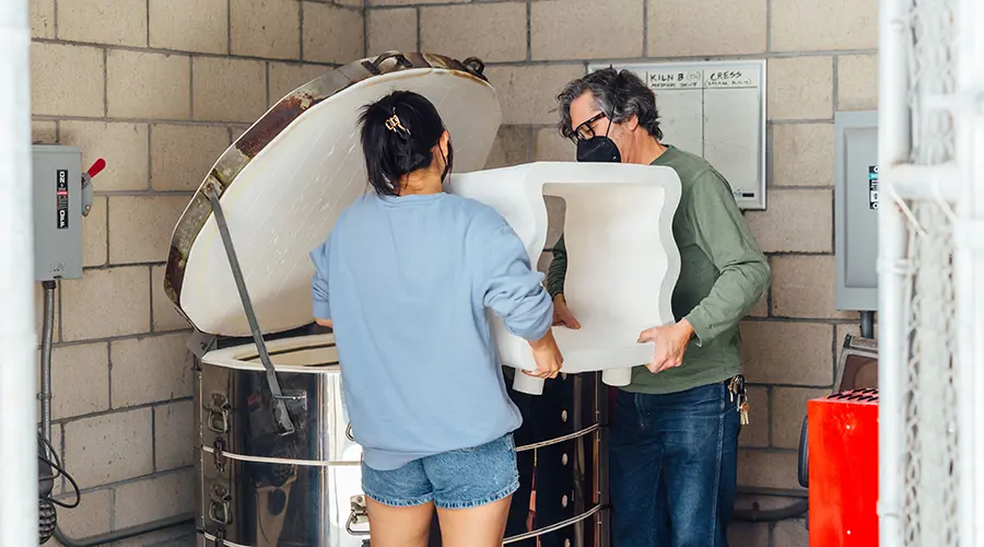 People working in the Ceramic Studio