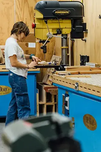 Student working in Model Shop