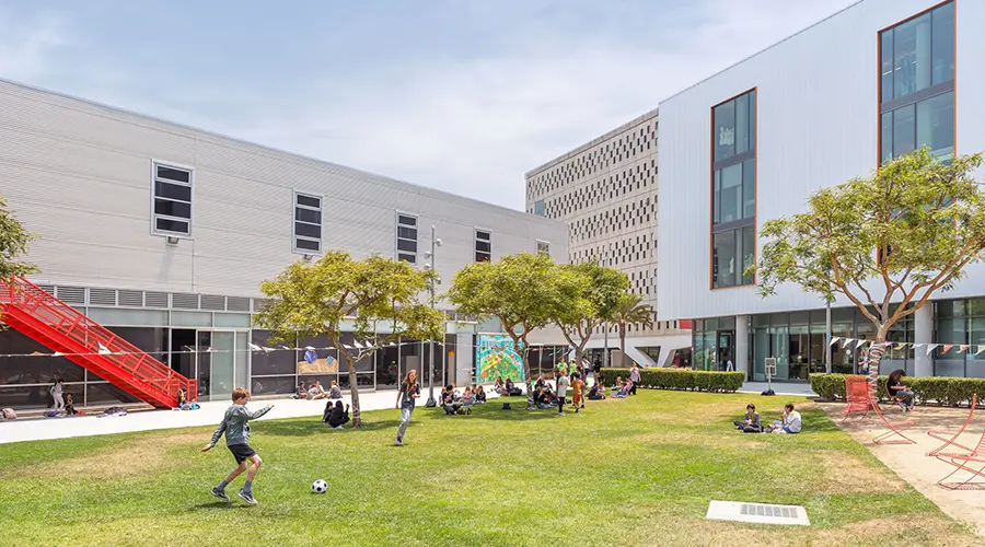 Students playing in Otis College commons