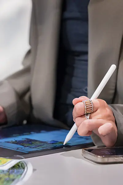 person working on digital pad