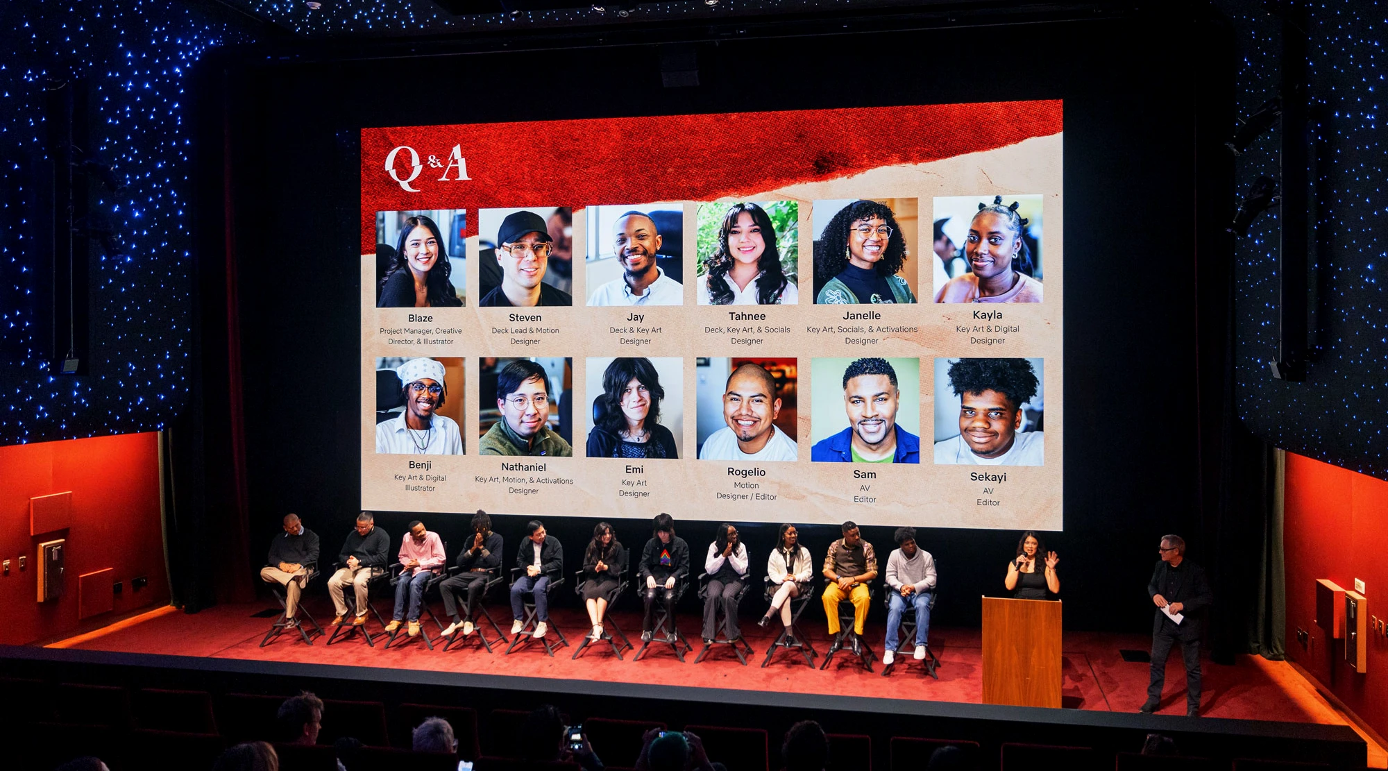 The first Netflix x Otis Access cohort during the Q&A following their capstone presentations at Netflix.