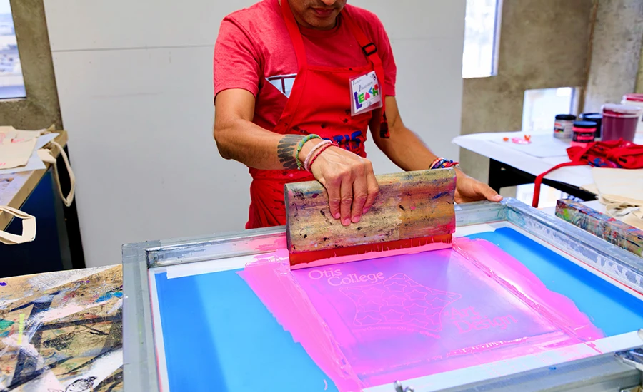 Person working on a print