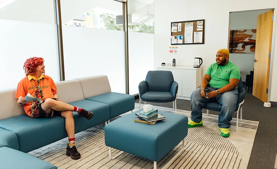 The Student Health and Wellness Center, with its newly renovated waiting area, offers medical and mental health care for all Otis students.