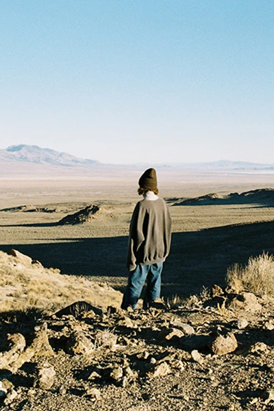 Student in an open terrain.
