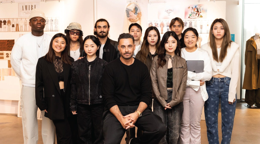 Fashion designer Mike Amiri visits Otis College Fashion Design students as part of mentorship project. 