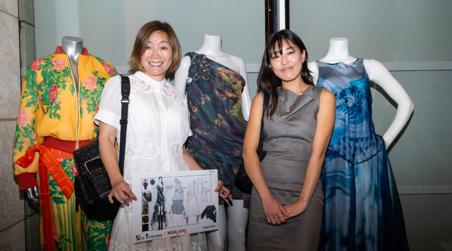 McCormick with Grace Kim {’25 Fashion Design}. Photograph by Andre Hylton/Otis College of Art and Design.