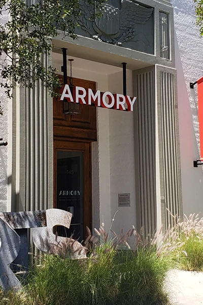 Frontage of Armory Center for the Arts in Pasadena, CA