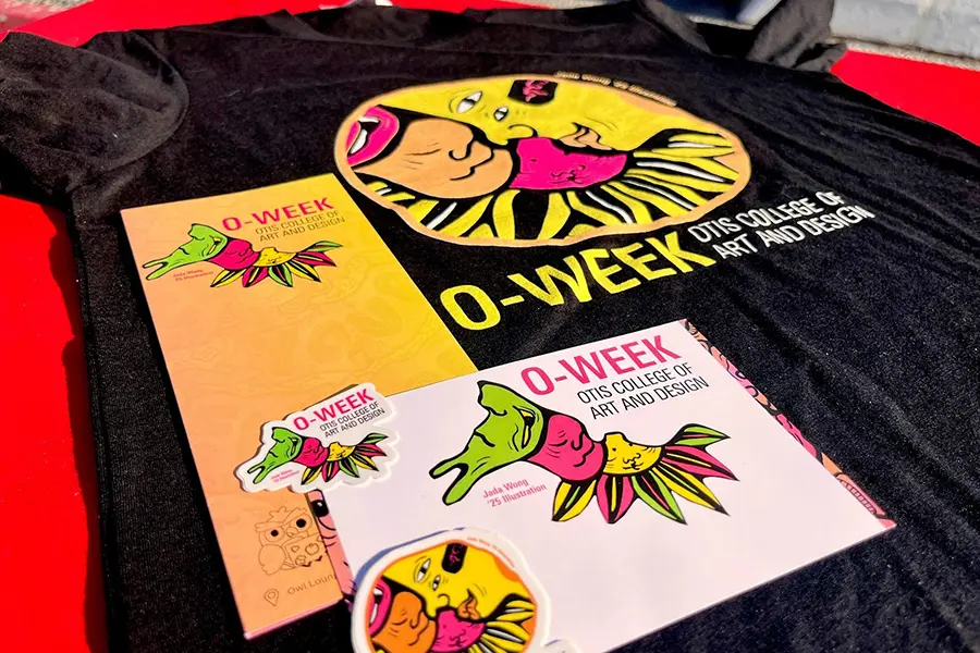 O-Week merchandise with designs by Jada Wong