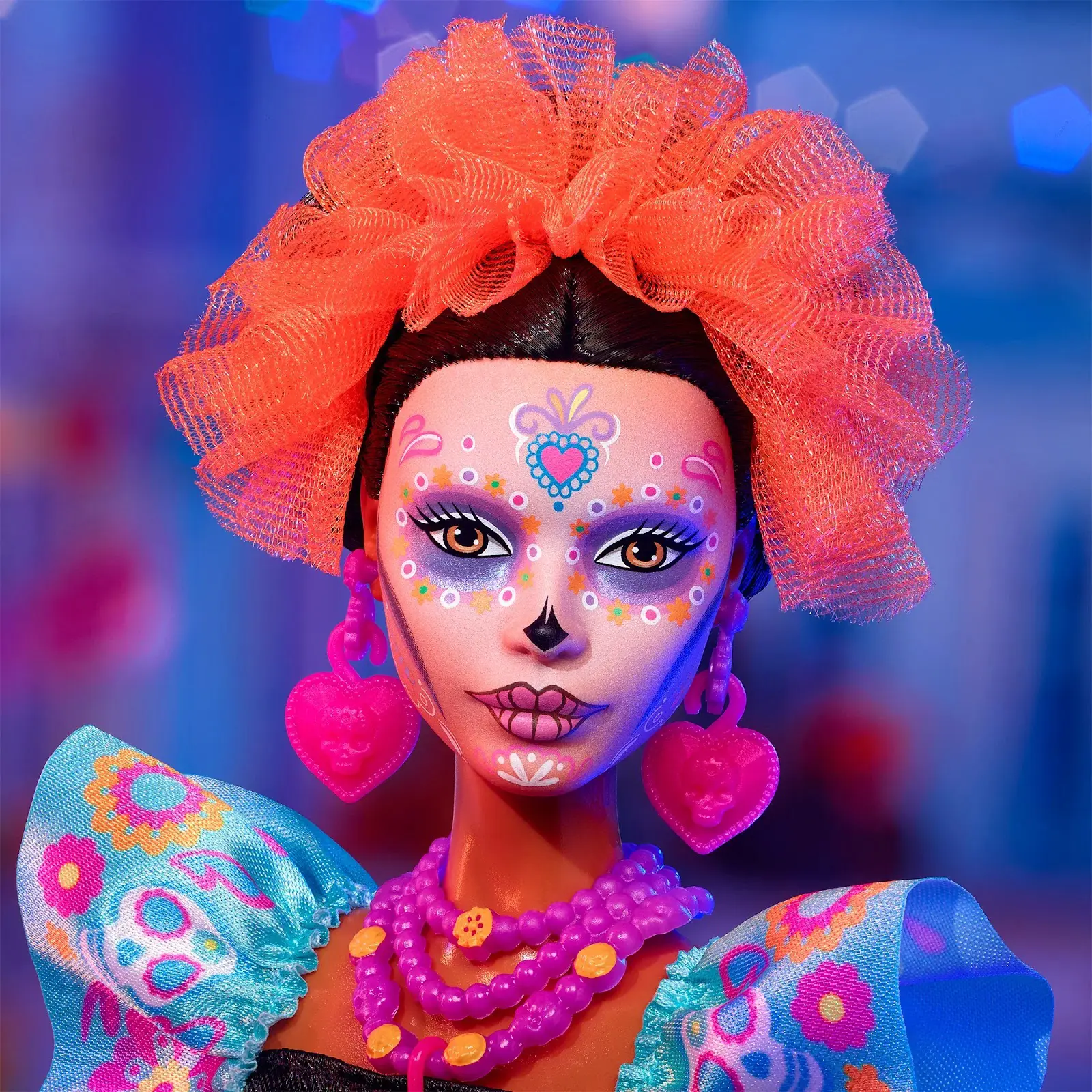 Doll with face makeup