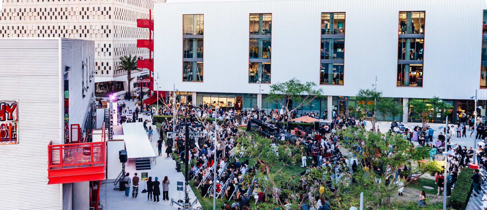 Annual Exhibition event outside on Otis College's Los Angeles campus