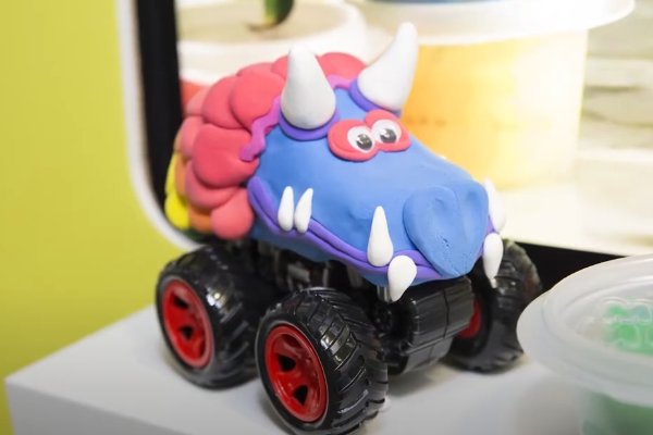 Toy made out of clay and plastic