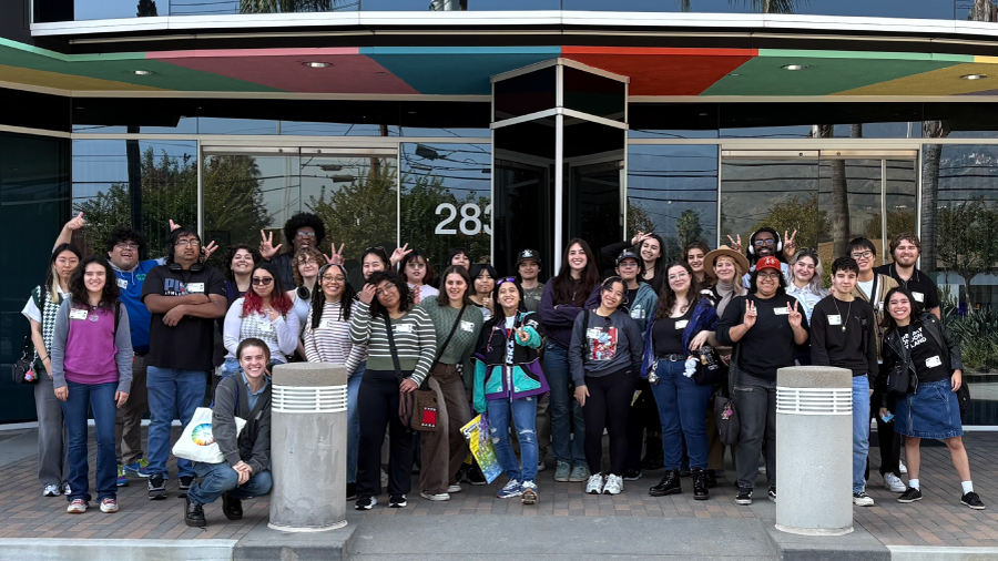 Students tour Titmouse Studios, an animation studio in Los Angeles.