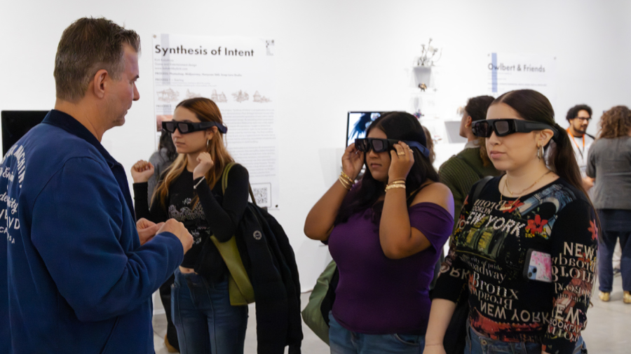 Guests at the AI Incubation Lab opening. Photograph by Jennifer Atalla/Otis College of Art and Design.