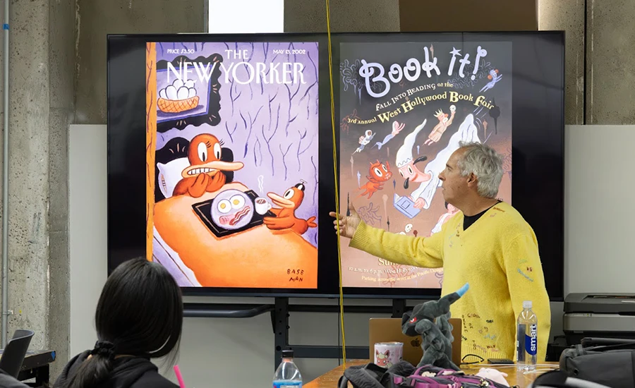 Artist Gary Baseman spoke with Illustration students in January.