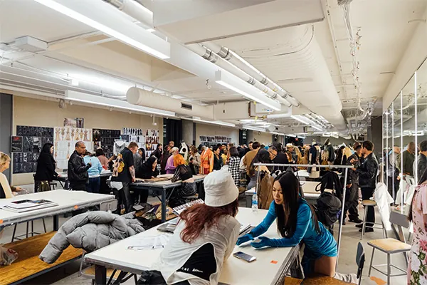 Inside the Fashion Design studio during Otis College's O-Launch ’23 event