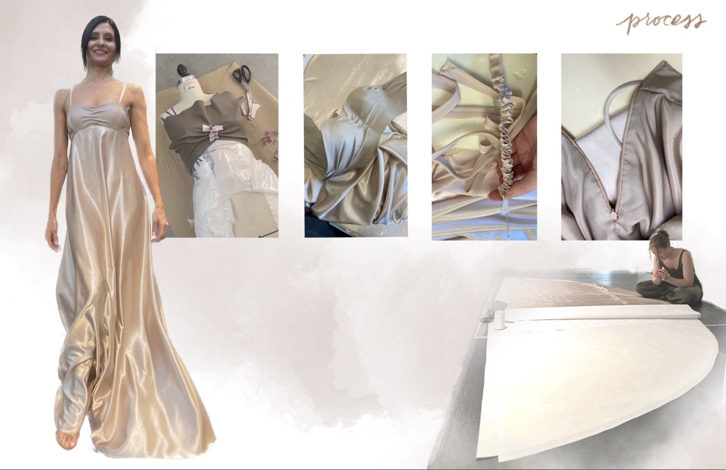 Releve Process: Draping, Cutting, & Sewing Silk Dress