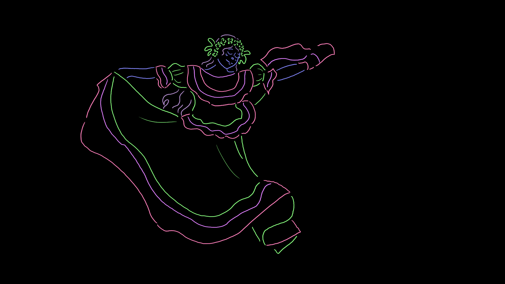 rotoscoped Mexican dance 