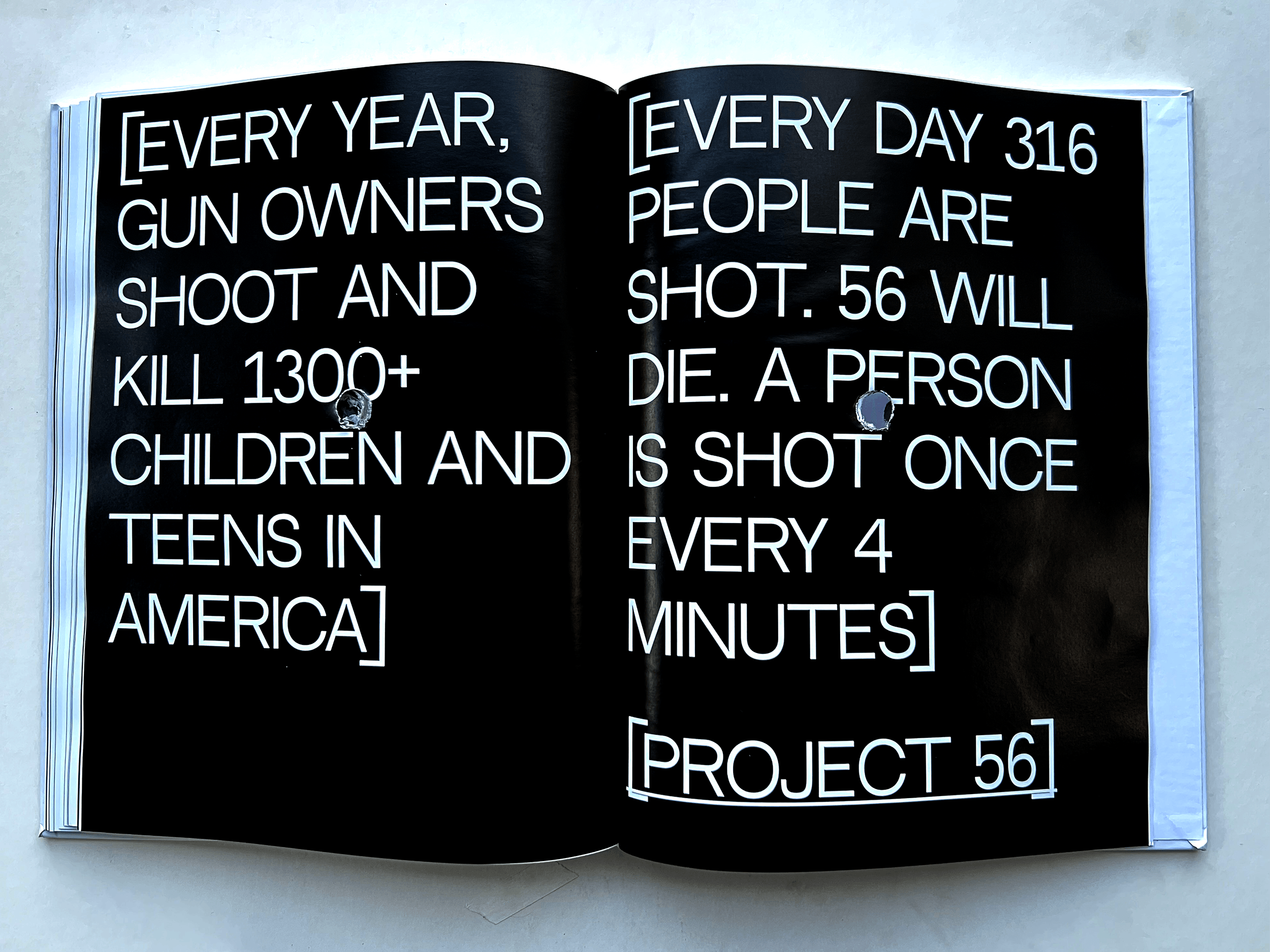 [ Project 56 ] is a book detailing the gun violence epidemic through 911 transcripts