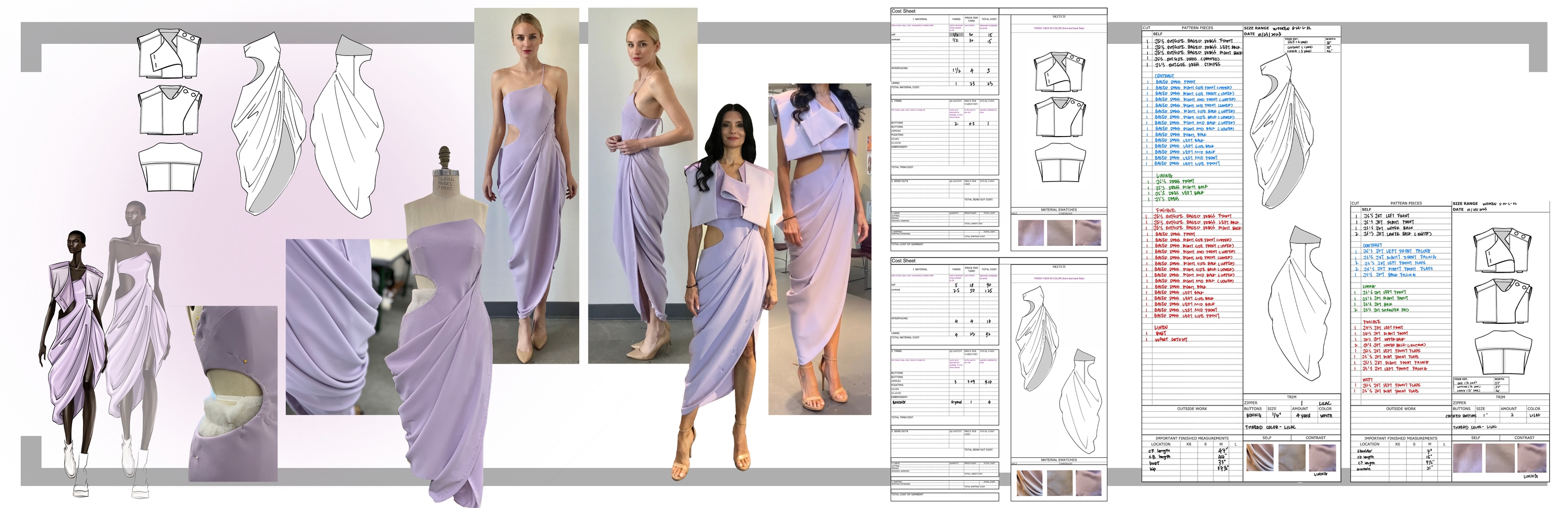 working process of making the actual garment