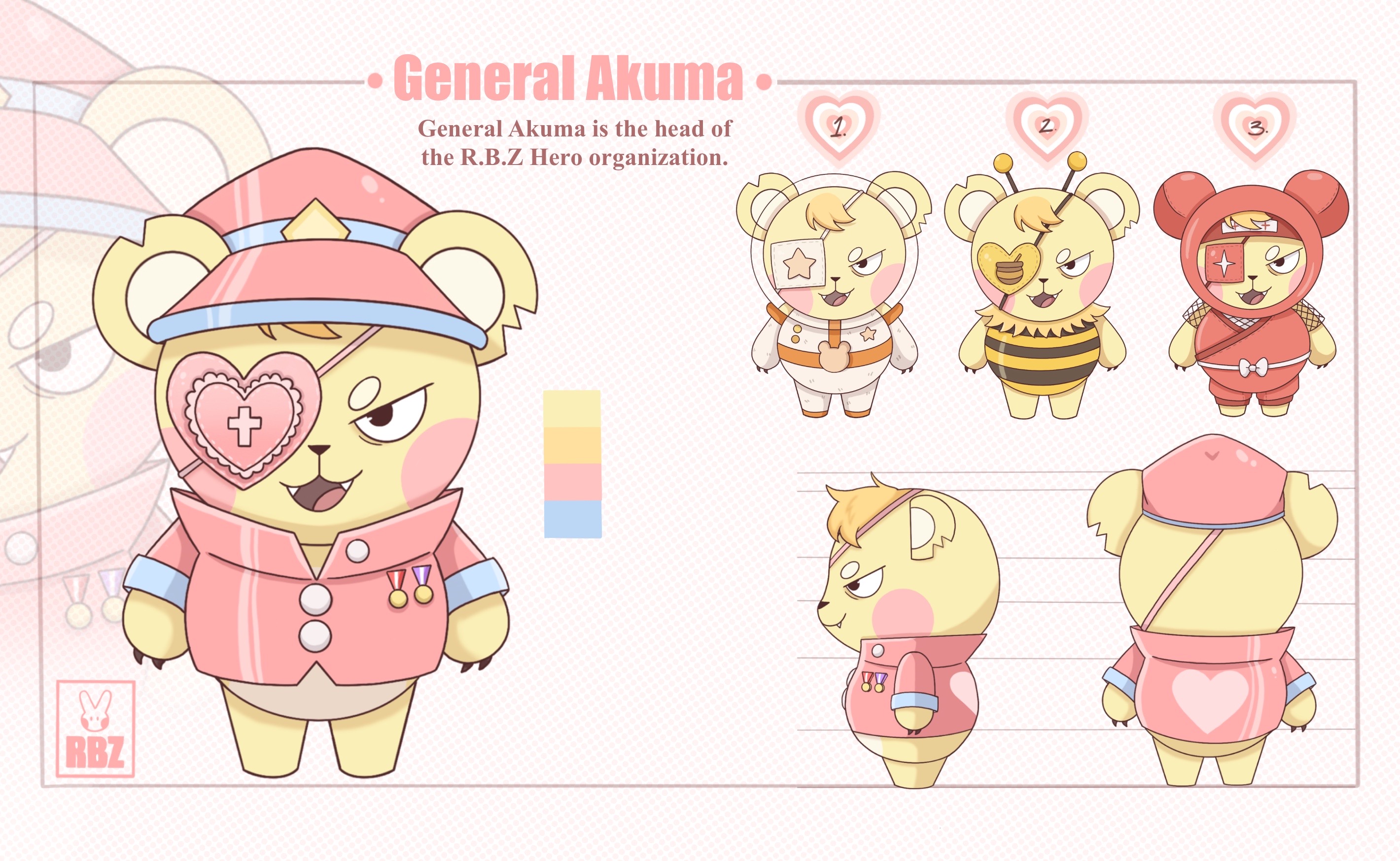 R.B.Z Hero's General Akuma Character Design 
