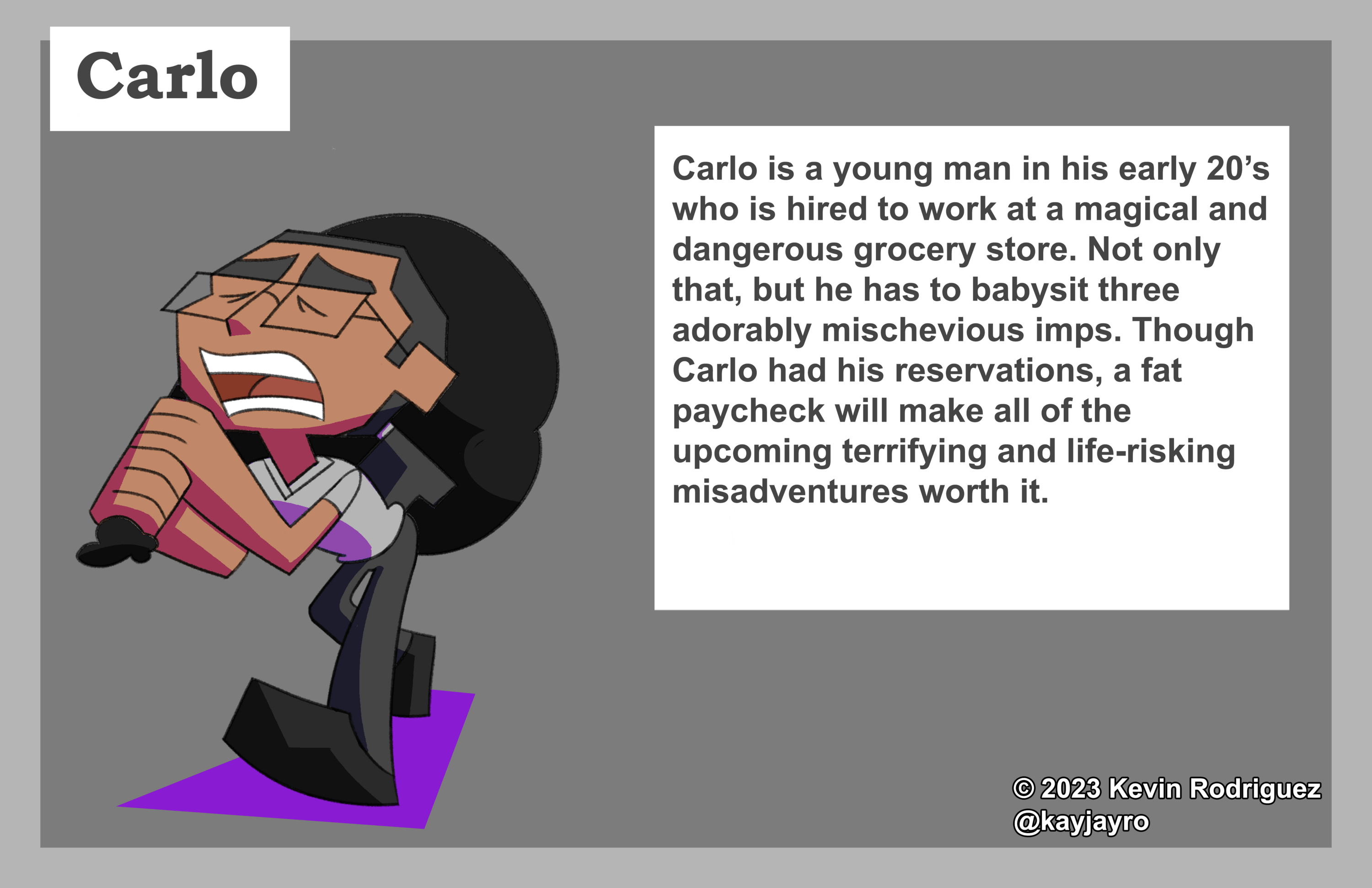 A page describing the character Carlo