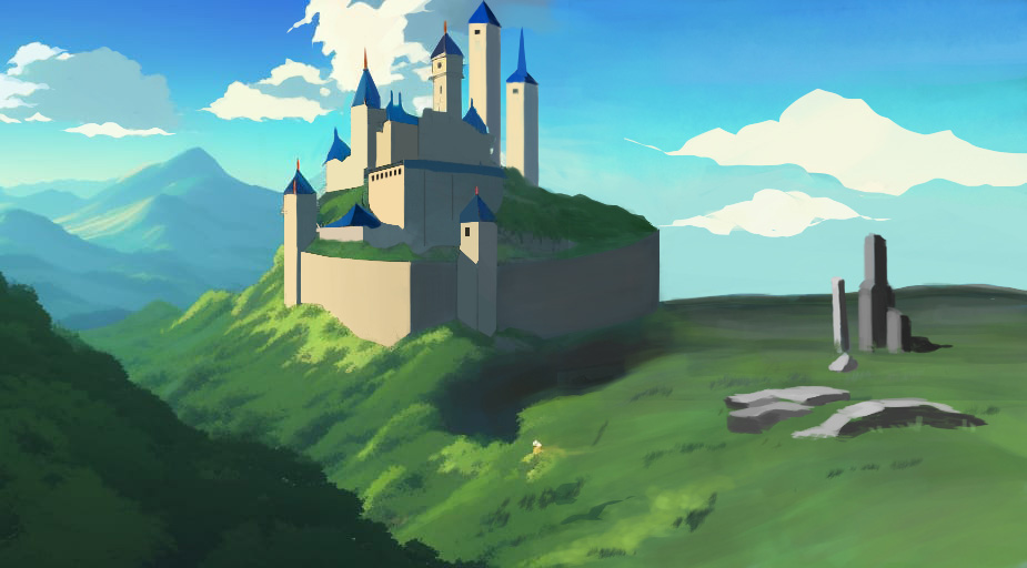 The peaceful castle that has been abandoned for a long time.