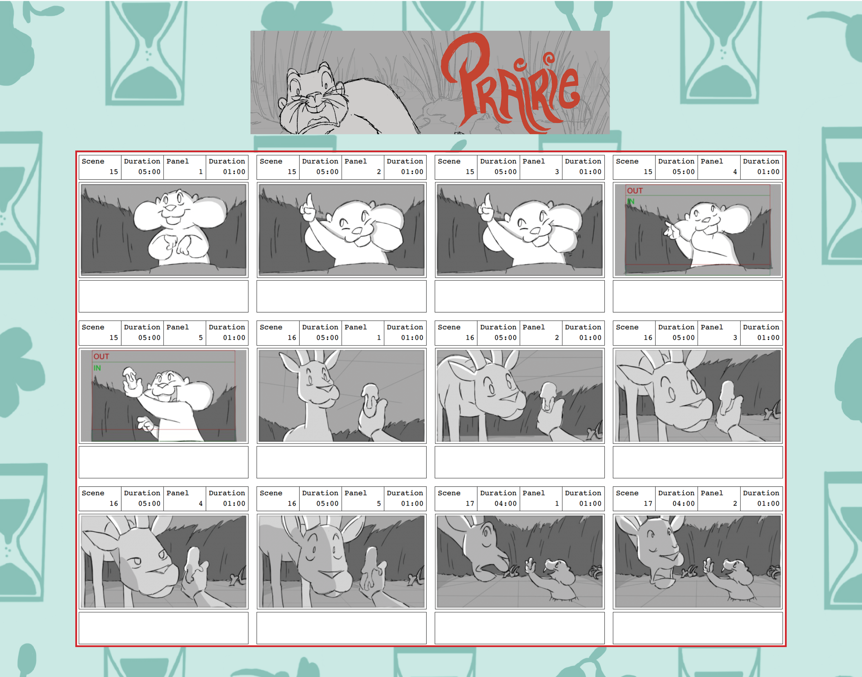A sequence of panels from my board: Prairie.