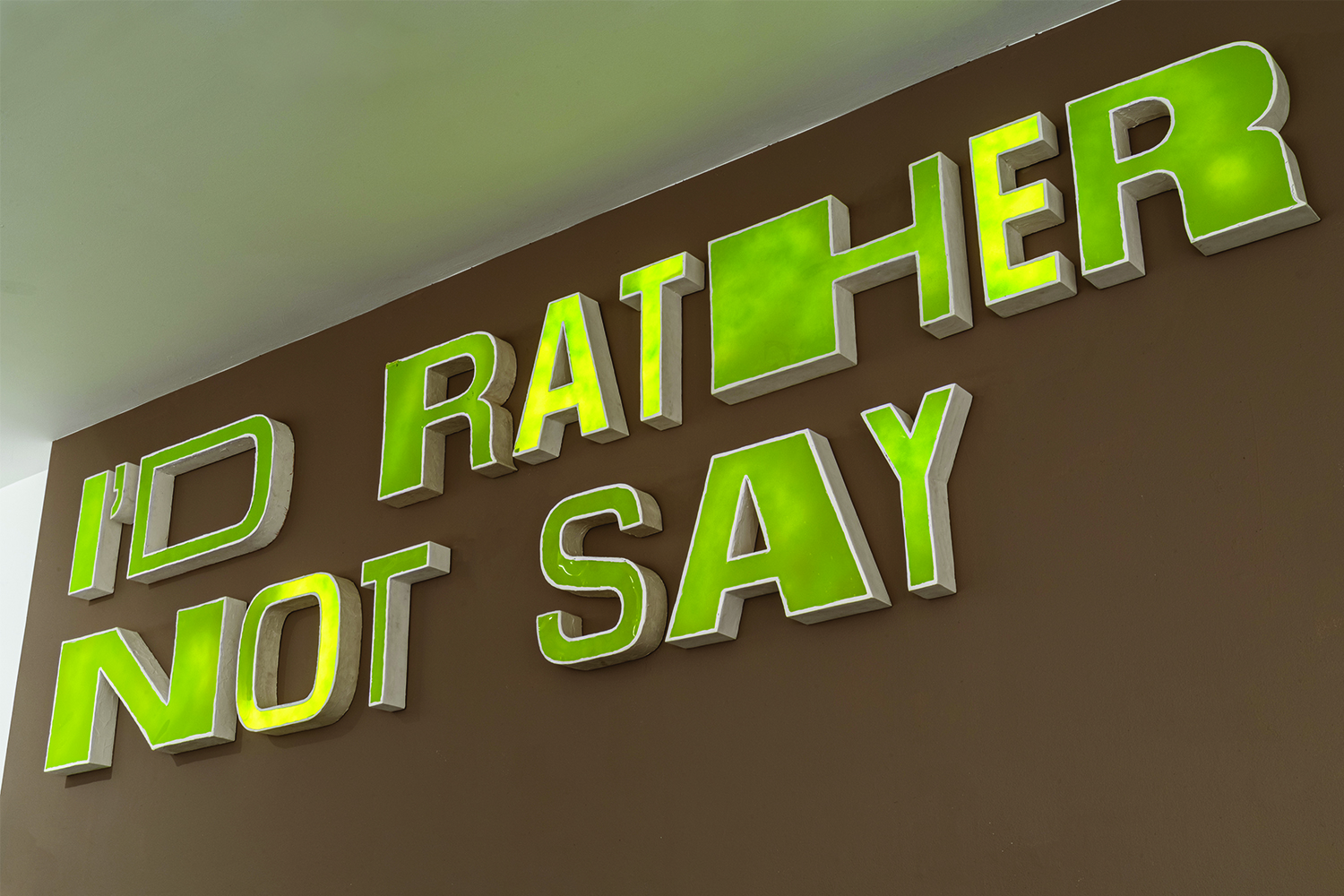 Detail of "I'D RATHER NOT SAY"