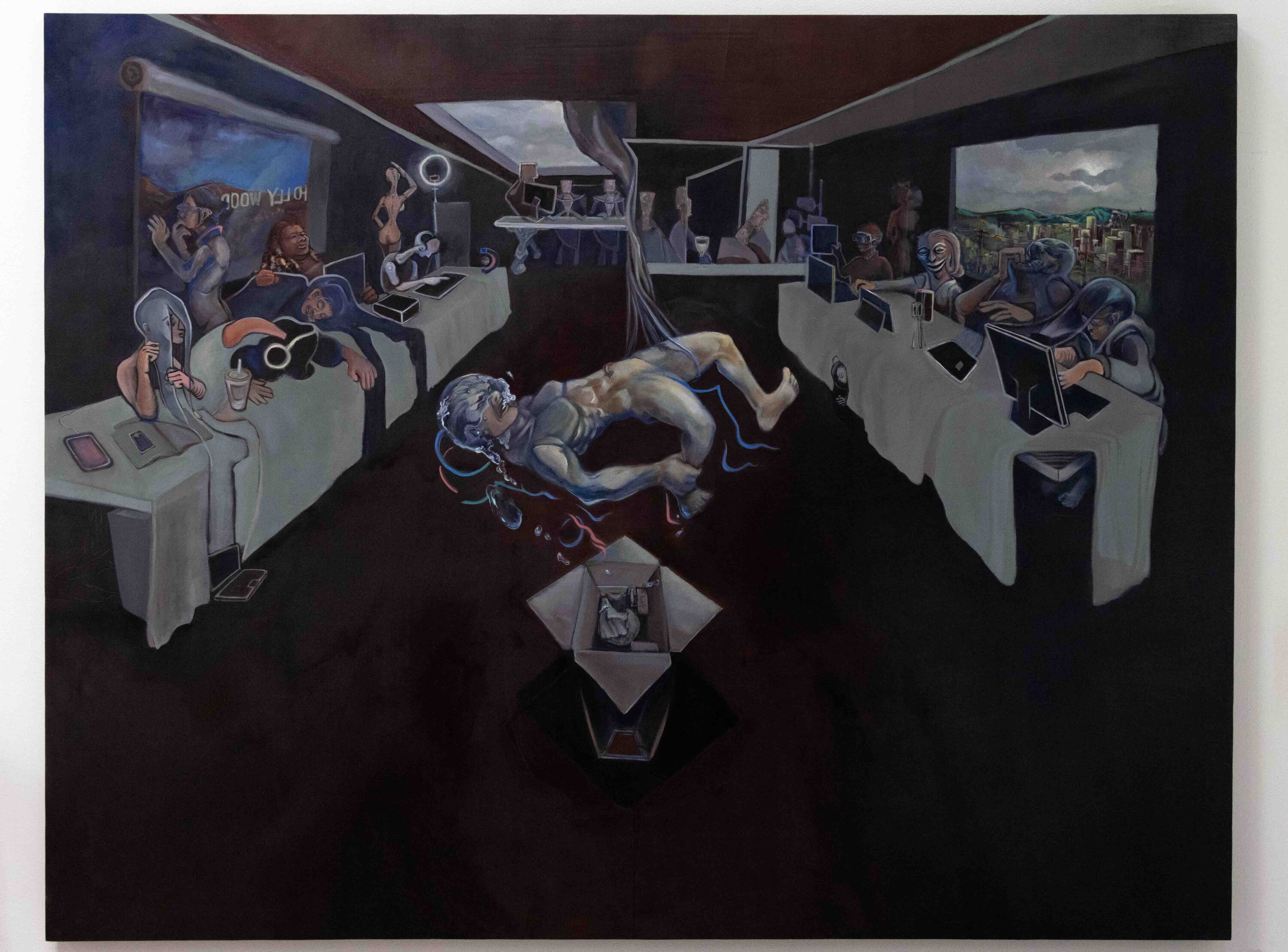 The dinner party 2023 Oil on canvas 80’’ x 100’’ x 2’’