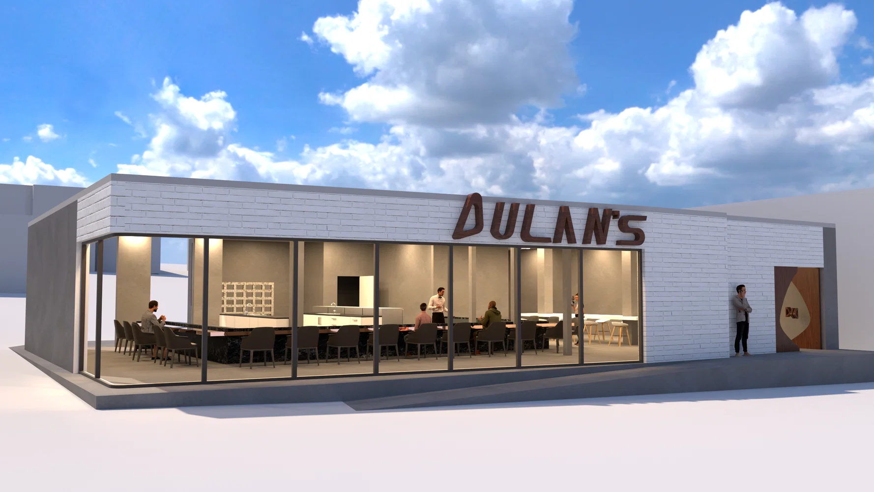 Studio 3-Interior Design: Dulan's Soul Food Exterior render-