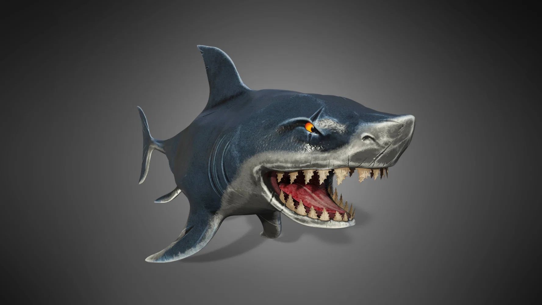 Zbrush model of stylized shark 
