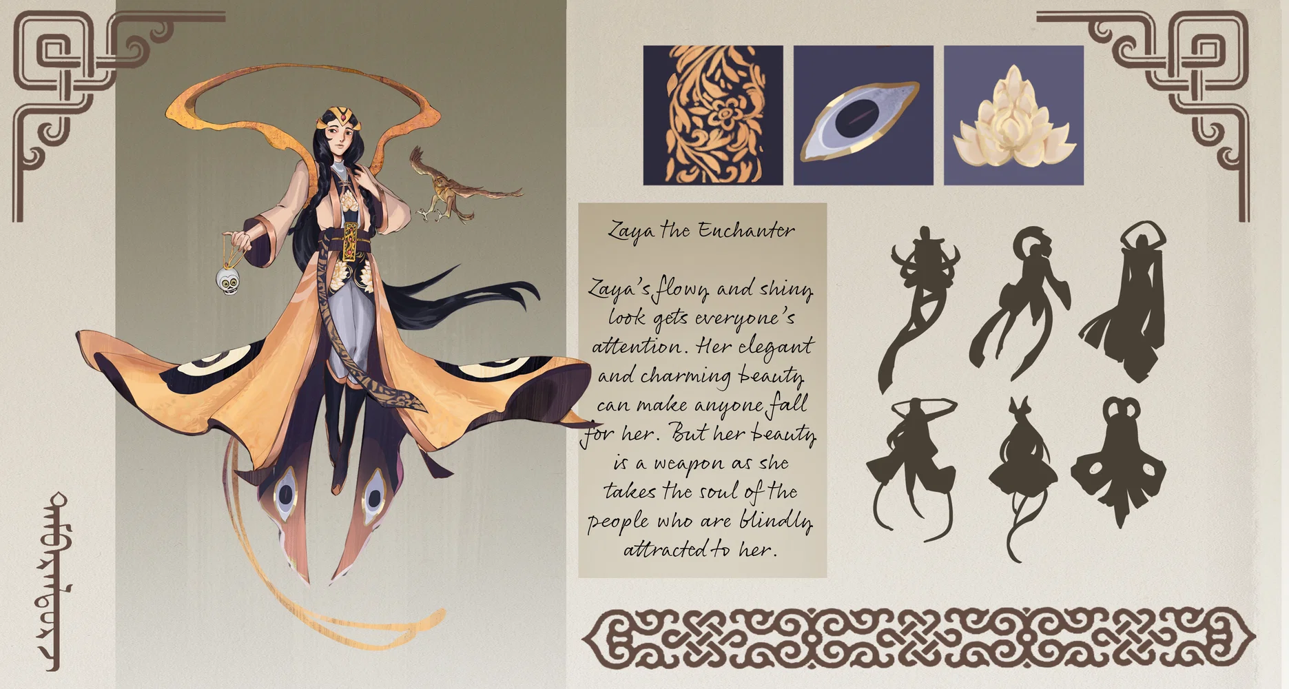 Character Design of an evil god who attracts people with her beauty and takes their souls.