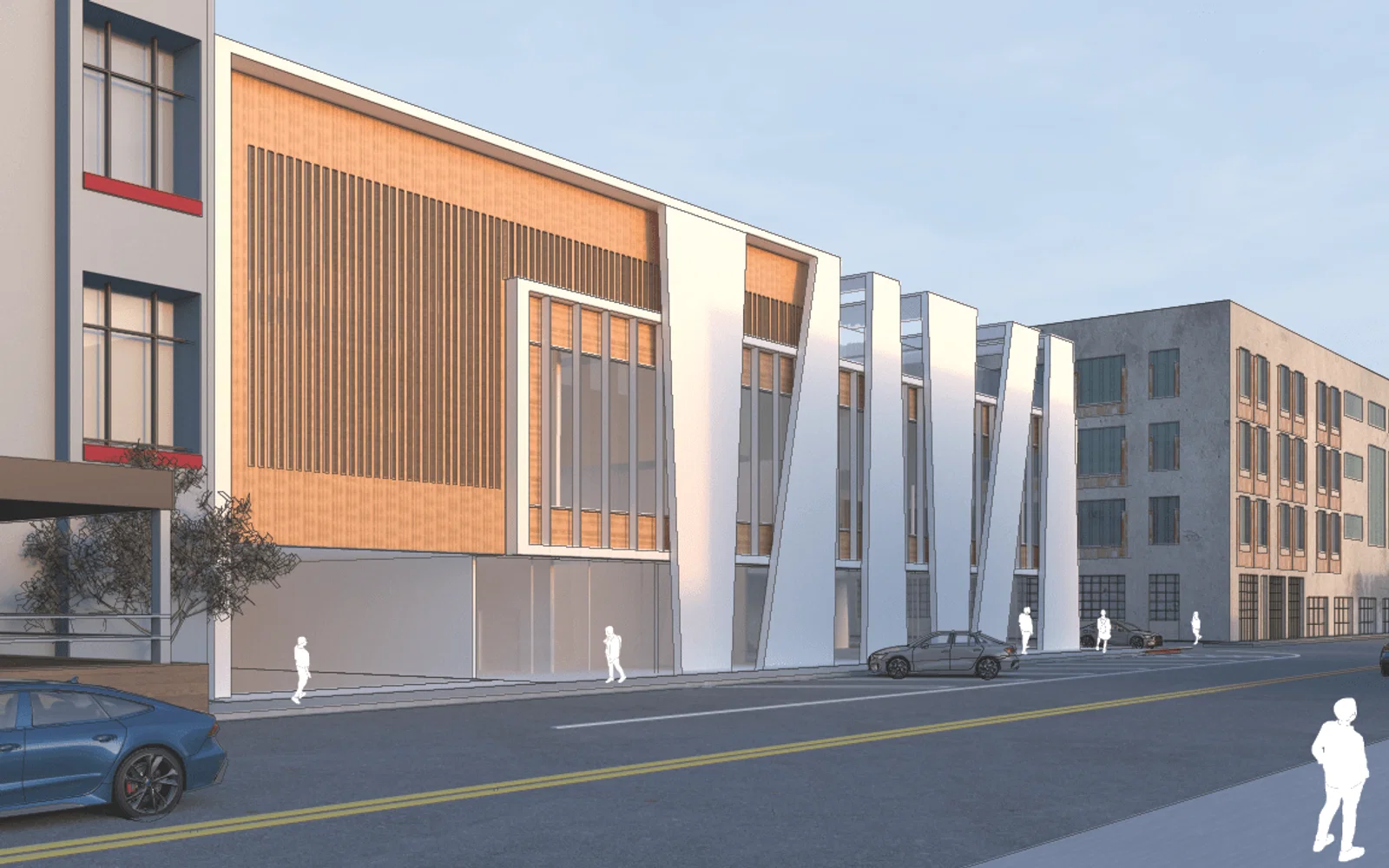 Final render of the design situated on the site.