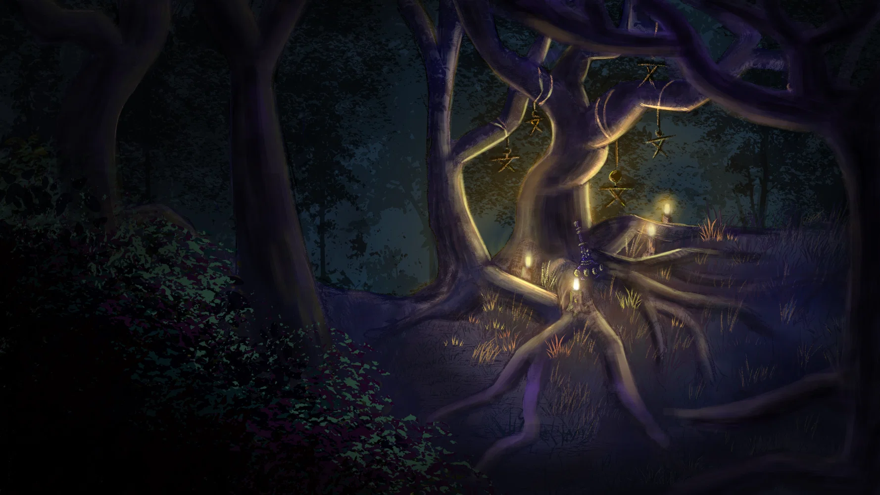 background concept of a forest wtih a sinister twist