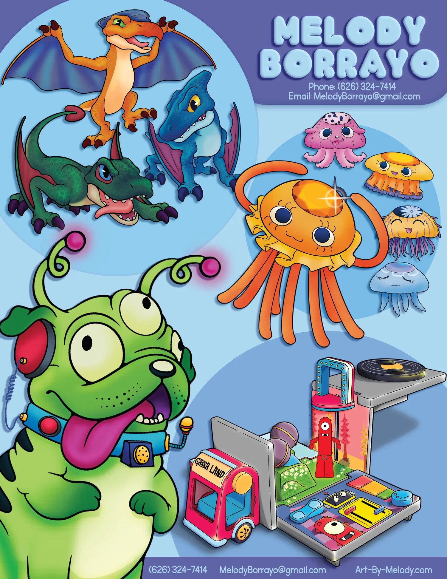 Promotional Sheet displaying various toy concepts and projects