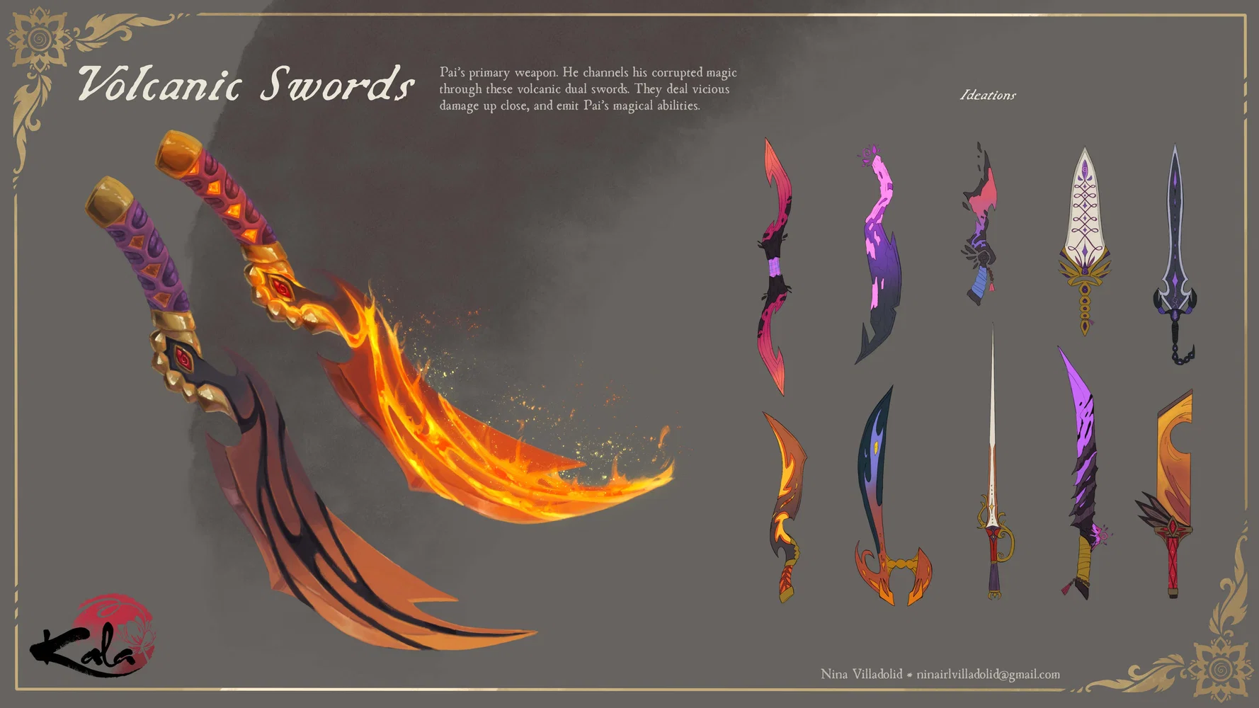 Kala - Volcanic Swords Weapon Design