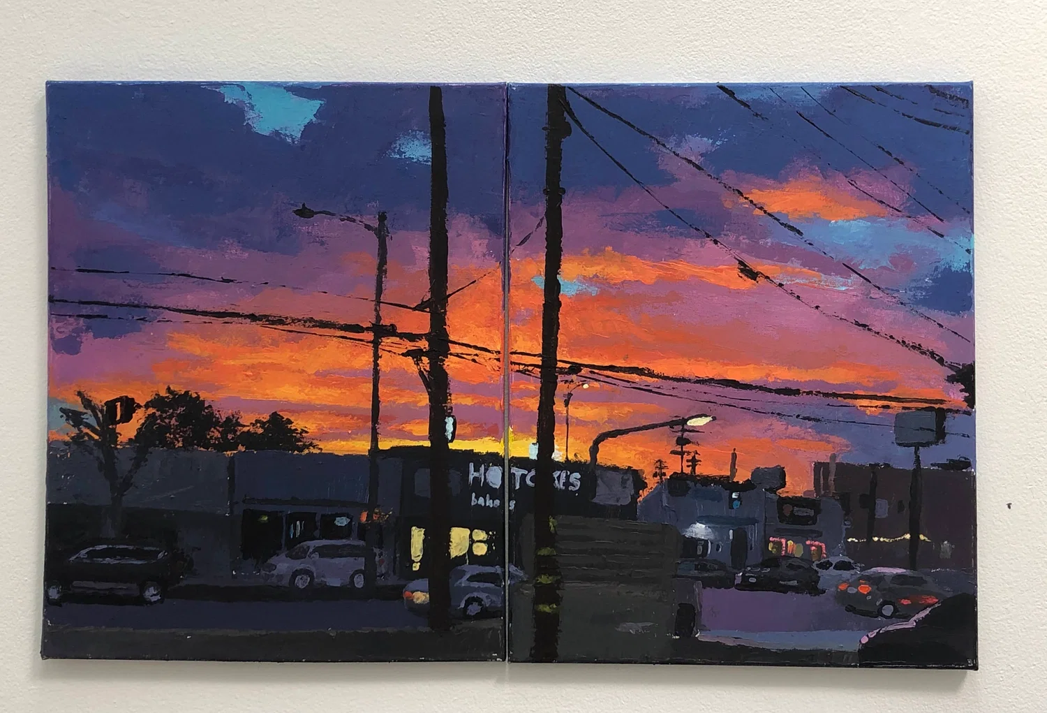 Saul Lopez Hernandez, S Centinela Ave., 2023, Acrylic on Canvas, 20 inches x 32 inches x ½ inch