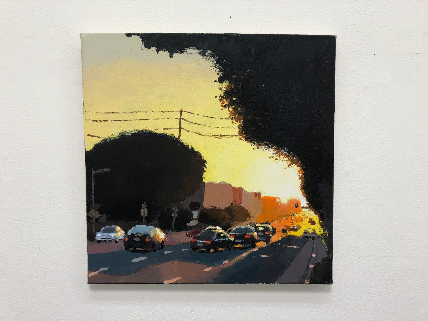 Saul Lopez Hernandez, Santa Monica Blvd to Home, 2024, Acrylic on Canvas, 20 inches x 20 inches x  ½ inch