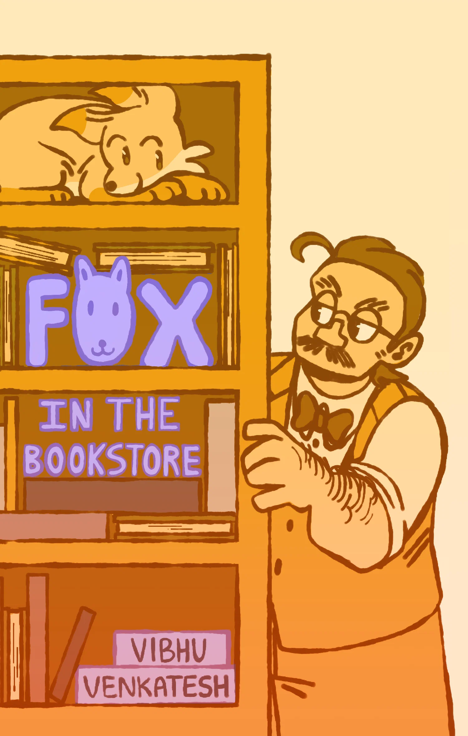 Cover and selected pages from Fox in the bookstore.