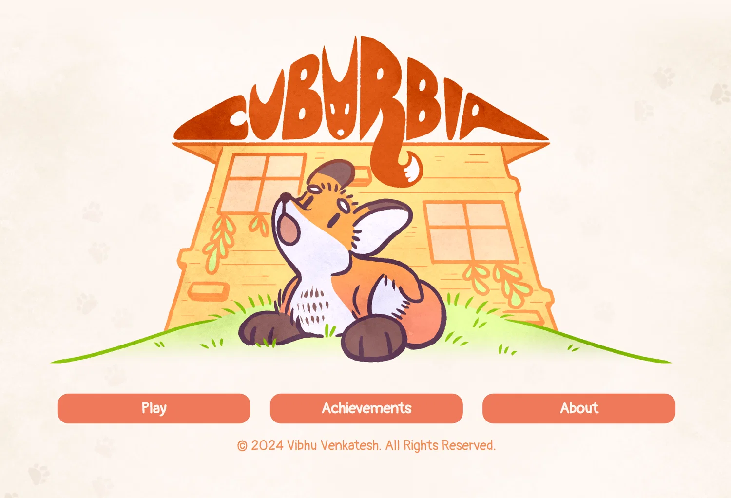 The CUBURBIA title screen, accompanied by three gameplay stills.