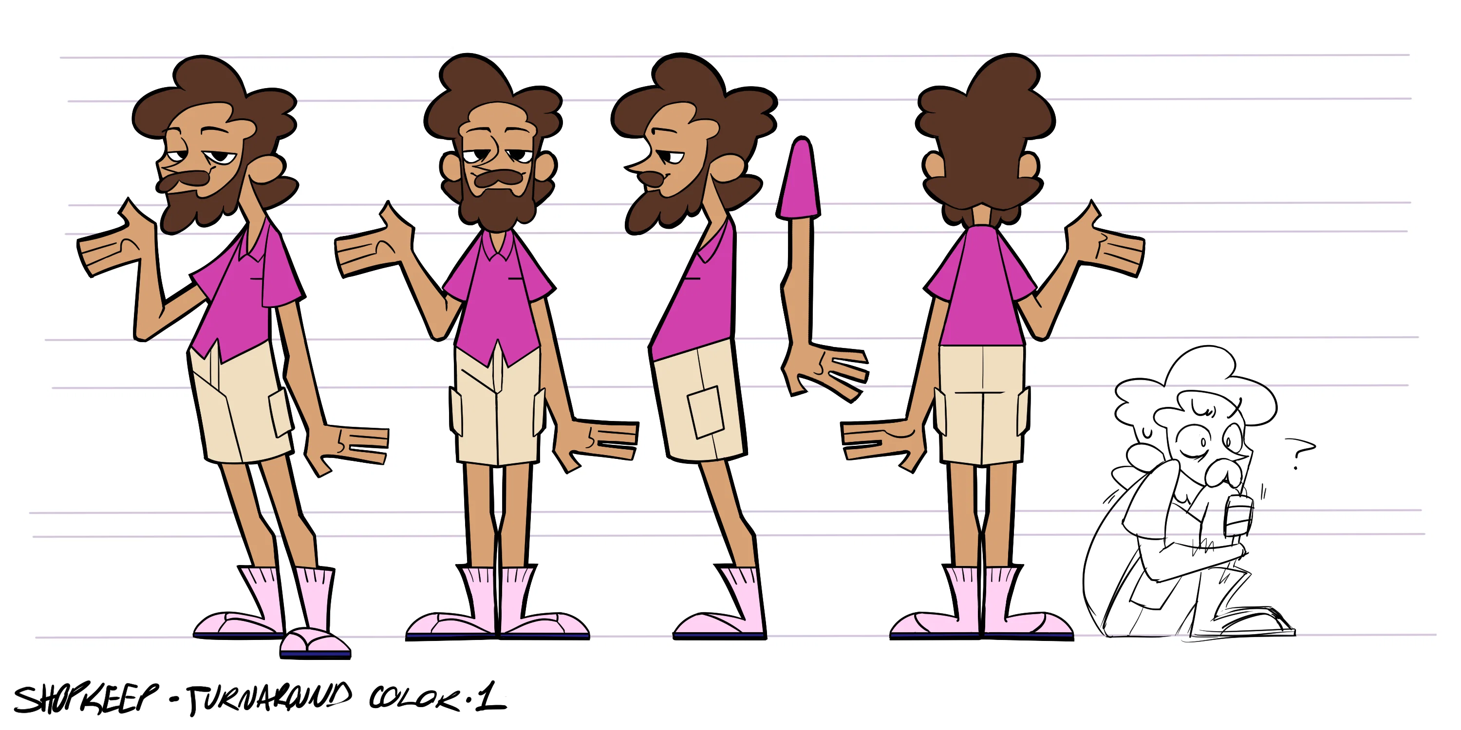 Character turn around of a pawn shop owner.