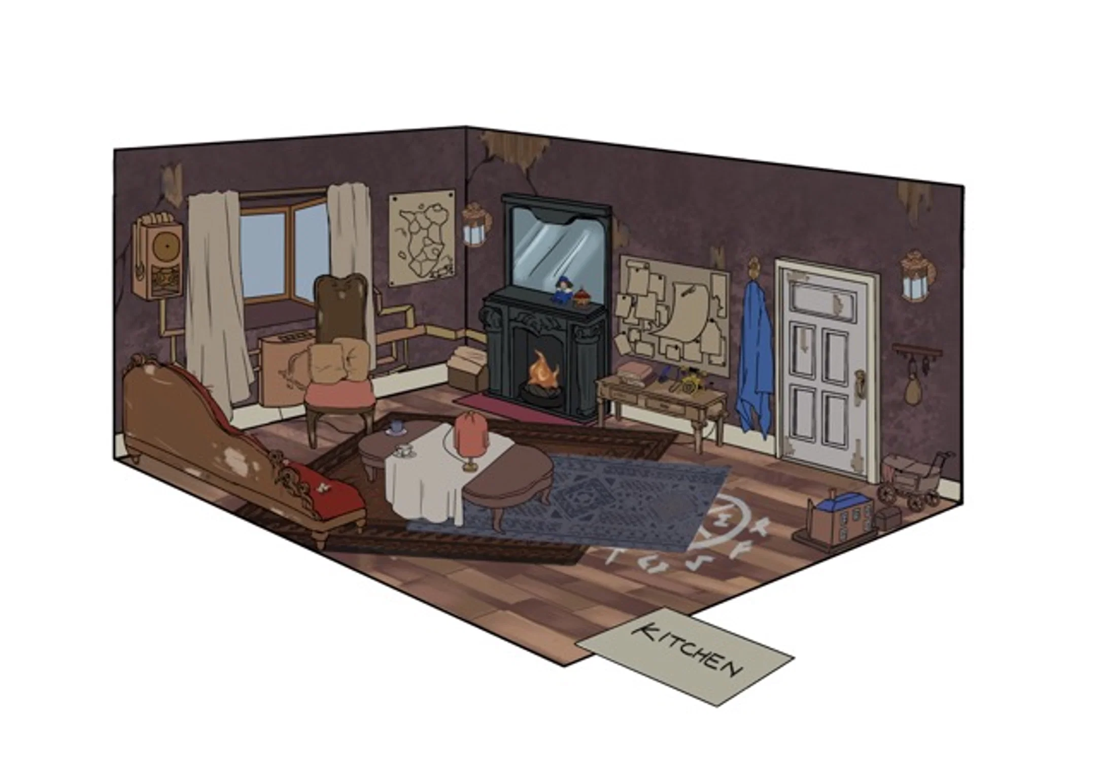Interior Design of a living room for my character Falco
