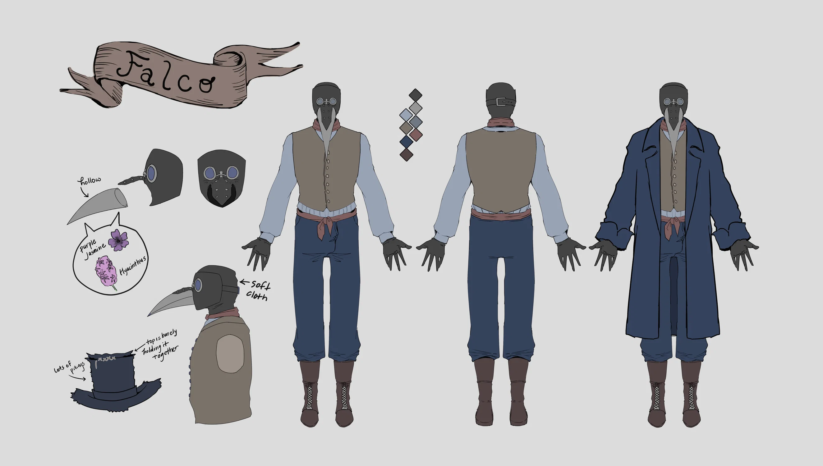 character turnarounds for my character Falco