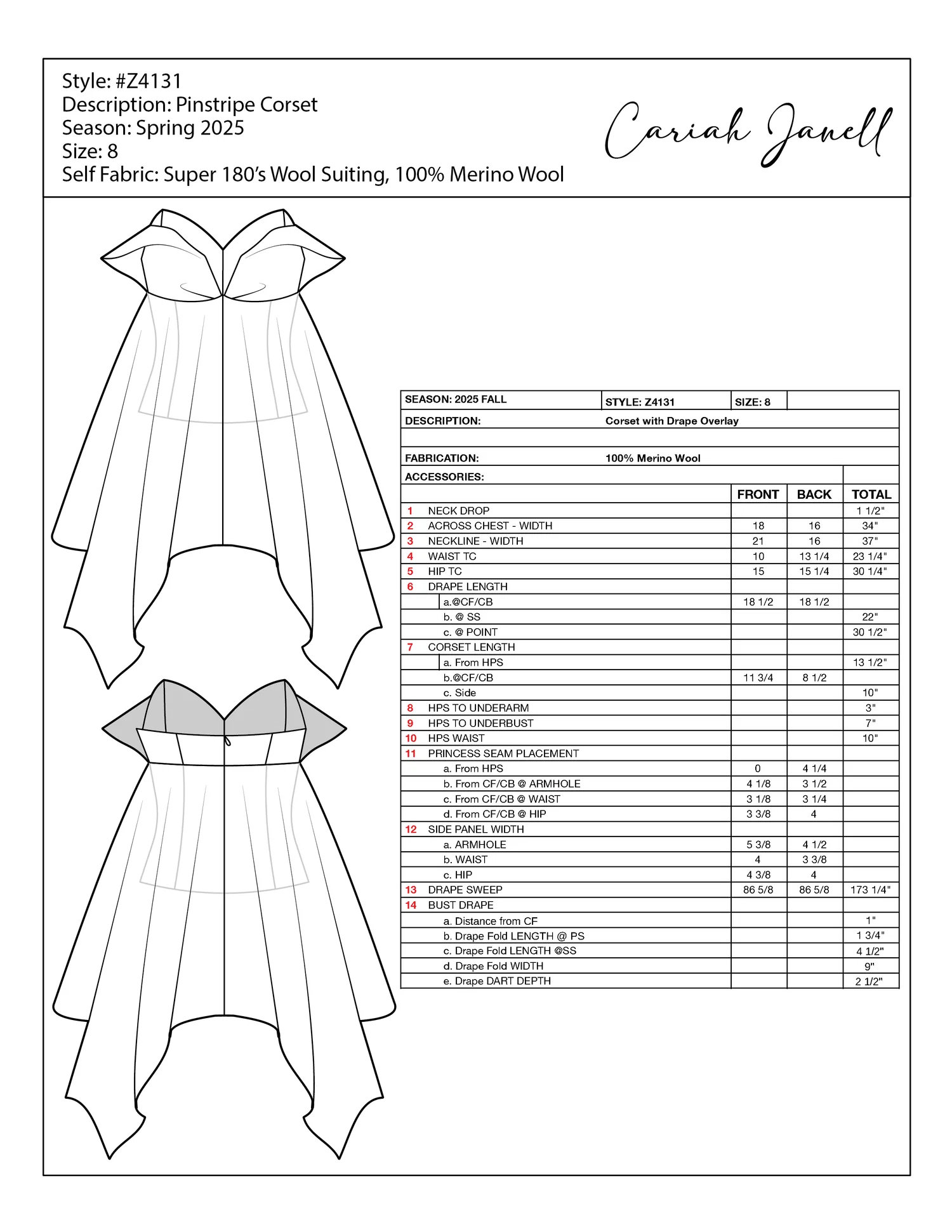 spec sheet