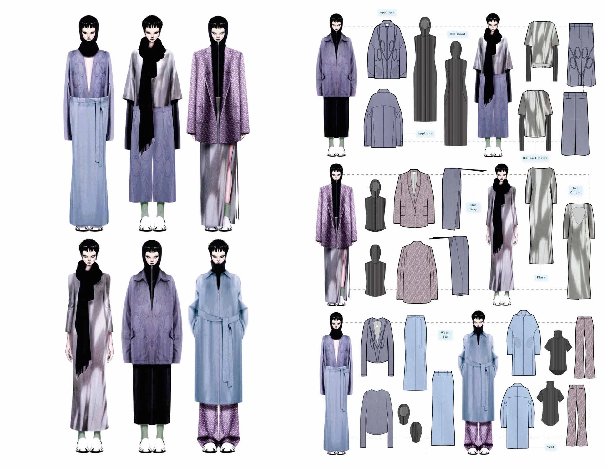 Fall/Winter collection where I explore cool tones, floral shadows, and layering