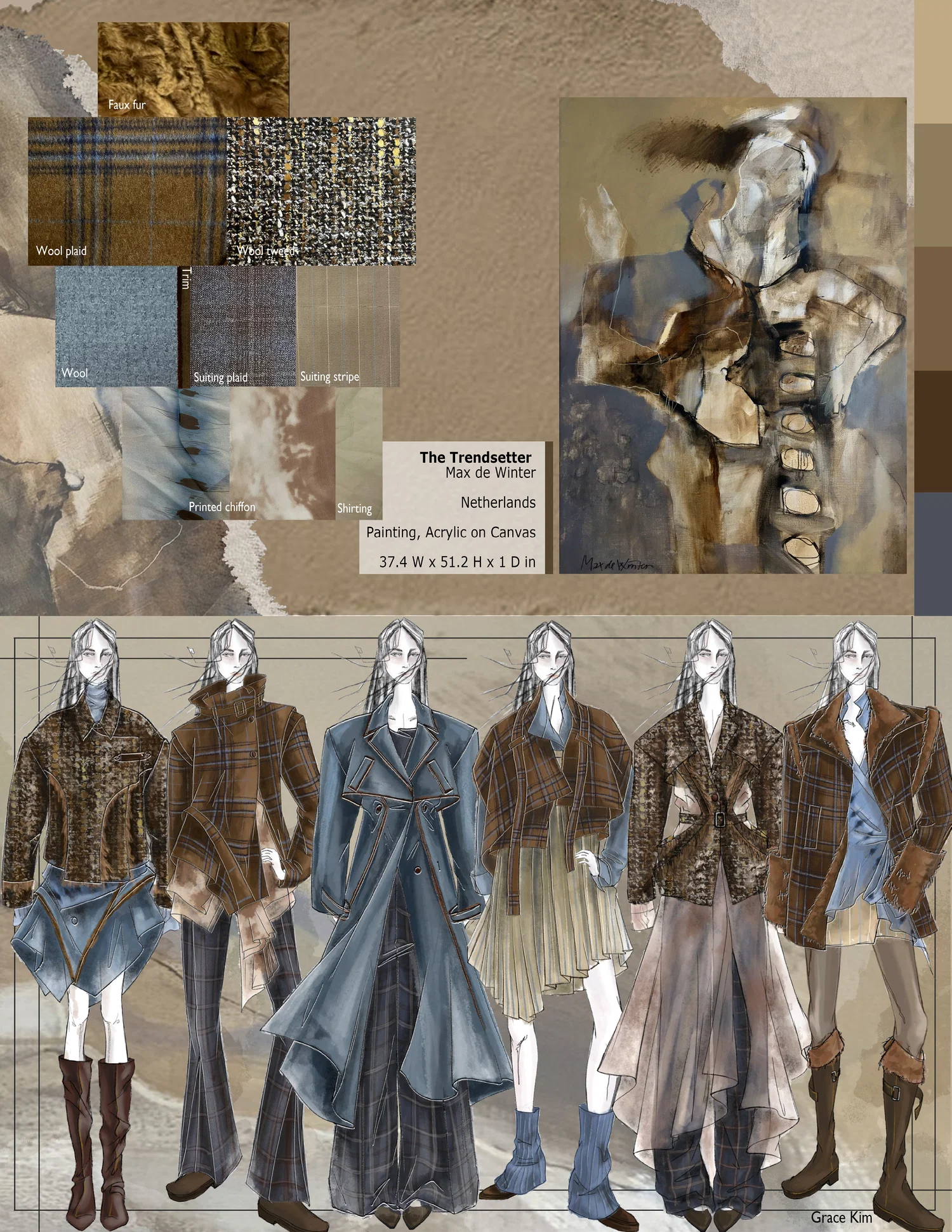 Artwork inspired project Line up and Fabric board