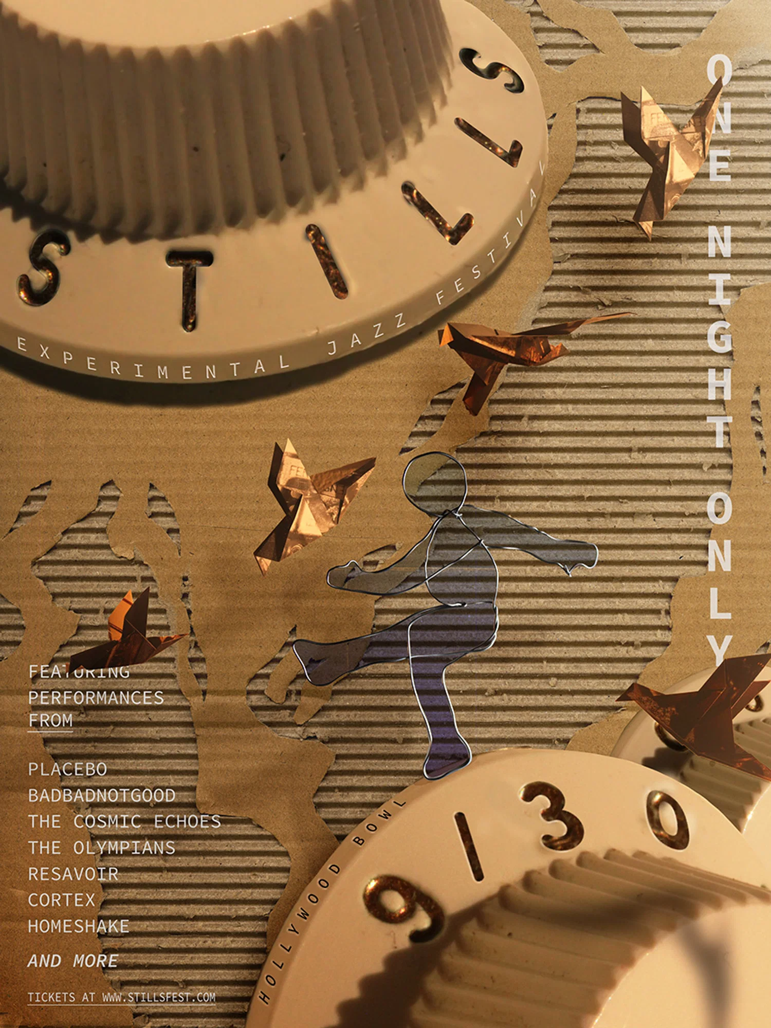 Jazz music festival poster created with photography and digital collage