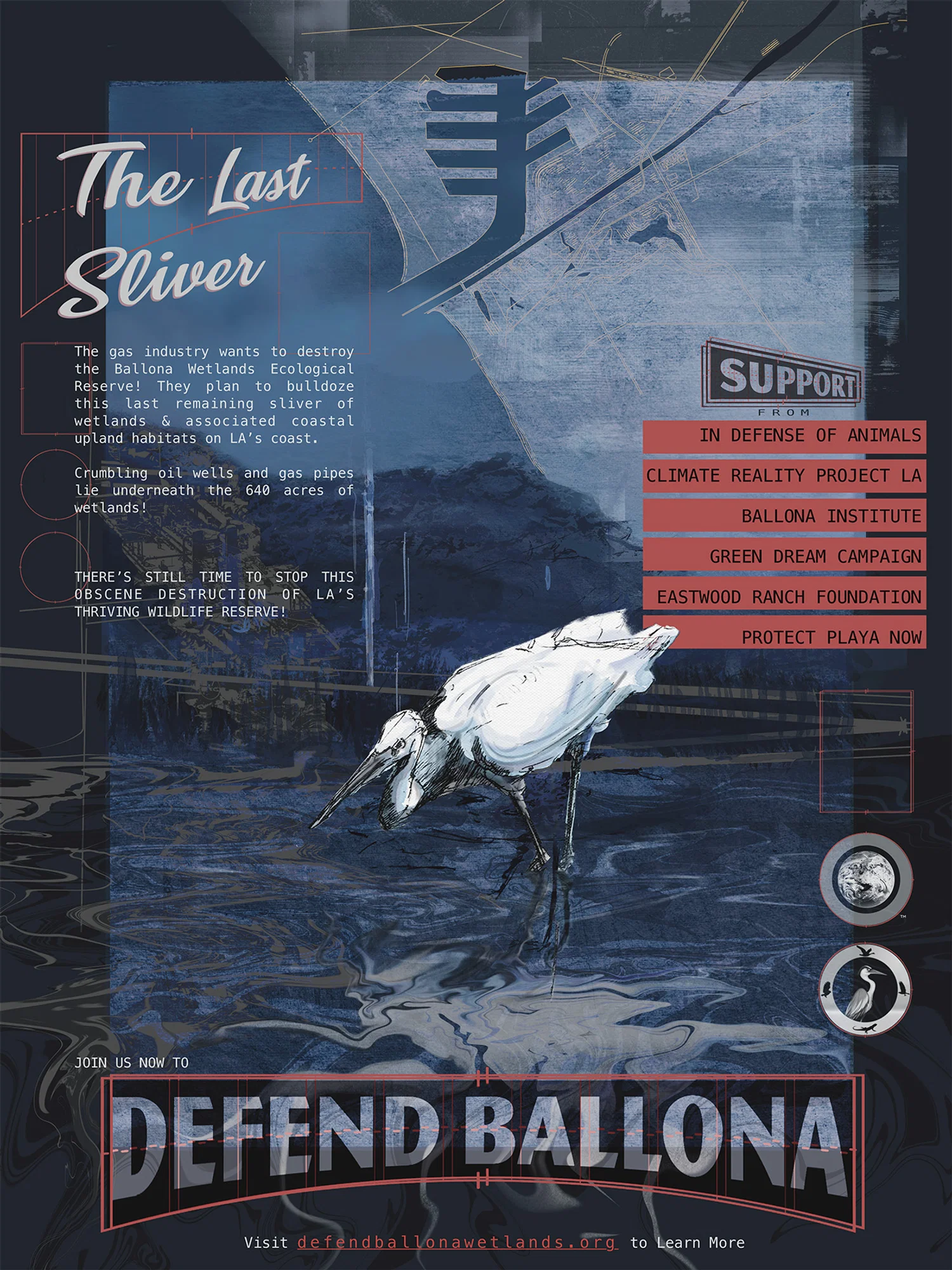 Poster design in support of the preservation of the Ballona Wetlands.